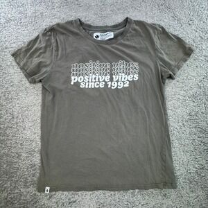 Dutch Bros Coffee Positive Vibes Since 1992 Graphic Tee Olive Green Large